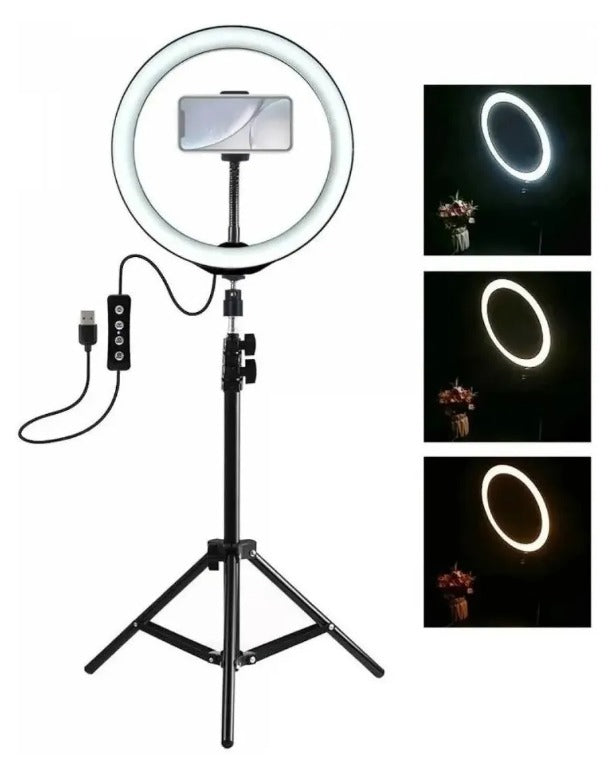 Aro de Luz mini 10 / LAMPARA DE ARO DE 10 RL10 con tripie - Fotomecánica
